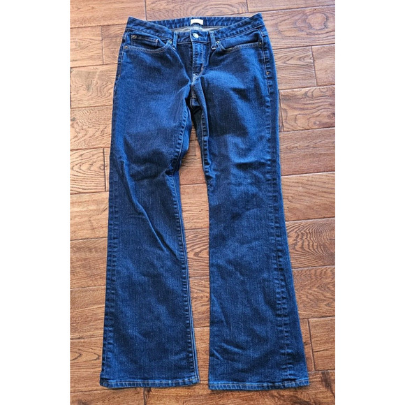 Gap 1969 Women Long and Lean Flared Leg Mid Rise Stretch Dark Wash Jeans 30 x 31 - Picture 1 of 4
